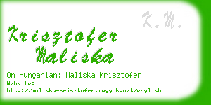 krisztofer maliska business card